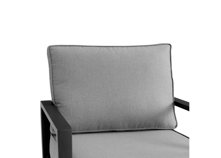 Cayman Black Aluminum Outdoor Swivel Glider Chair with Dark Gray Cushions