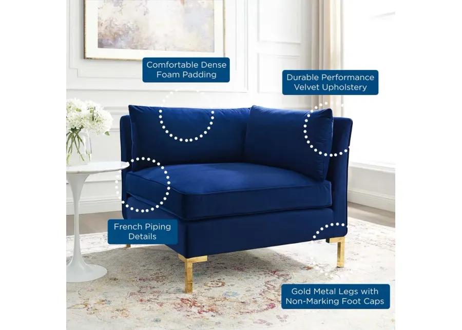 Ardent Performance Velvet Sectional Sofa Corner Chair