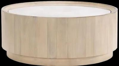 Biscayne Round Cocktail Table W Travertine Top