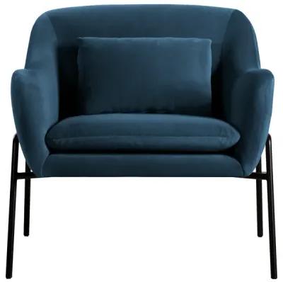 Karen Blue Velvet Modern Accent Chair