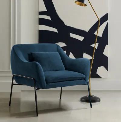 Karen Blue Velvet Modern Accent Chair