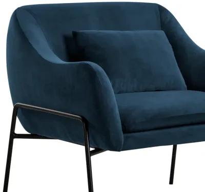 Karen Blue Velvet Modern Accent Chair