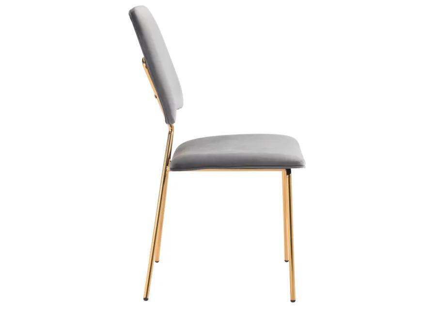 Chloe Dining Chair (Set of 2) Gray & Gold