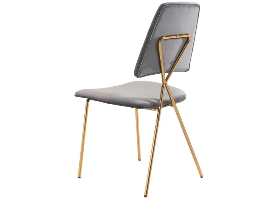 Chloe Dining Chair (Set of 2) Gray & Gold