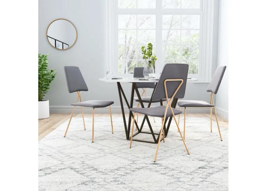 Chloe Dining Chair (Set of 2) Gray & Gold