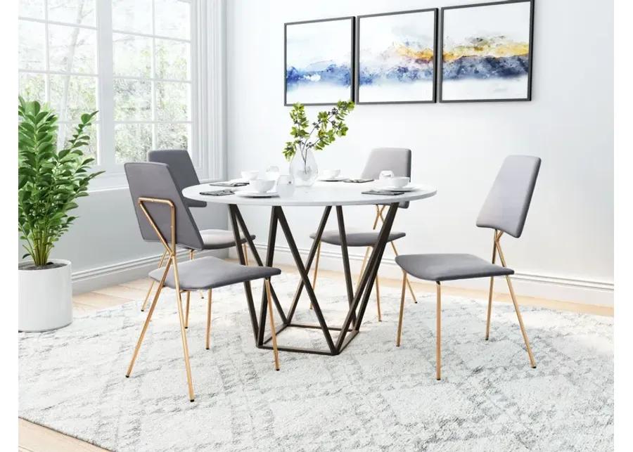 Chloe Dining Chair (Set of 2) Gray & Gold