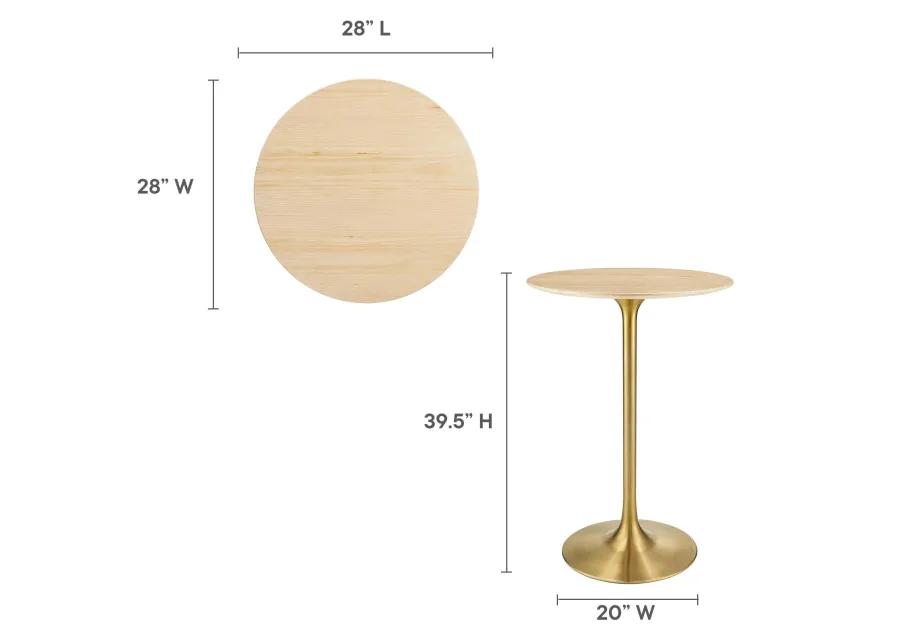 Lippa 28" Round Natural Wood Grain Bar Table