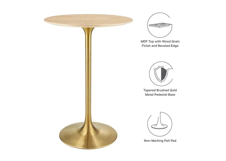 Lippa 28" Round Natural Wood Grain Bar Table