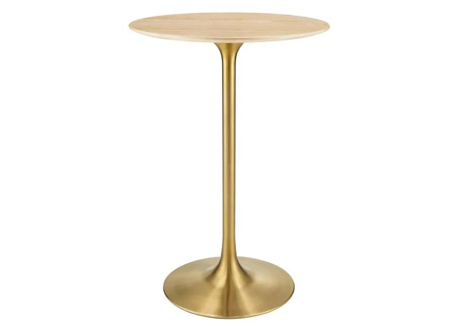 Lippa 28" Round Natural Wood Grain Bar Table