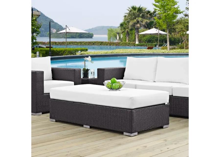 Convene Outdoor Patio Fabric Rectangle Ottoman