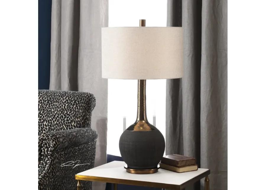 Arnav Textured Black Lamp