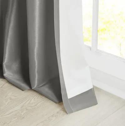 Madison Park Emilia Charcoal Twist Tab Lined Window Curtain Panel