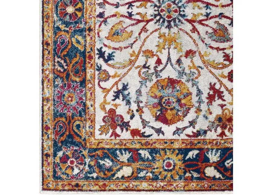 Entourage Samira Distressed Vintage Floral Persian Medallion 5x8 Area Rug