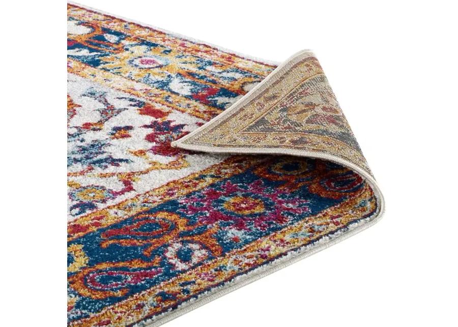 Entourage Samira Distressed Vintage Floral Persian Medallion 5x8 Area Rug