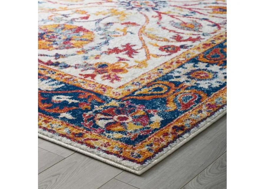 Entourage Samira Distressed Vintage Floral Persian Medallion 5x8 Area Rug