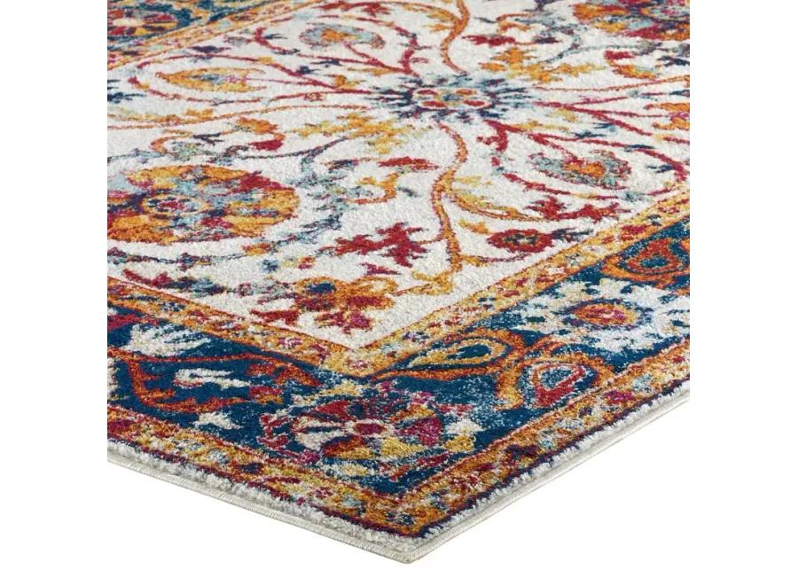 Entourage Samira Distressed Vintage Floral Persian Medallion 5x8 Area Rug