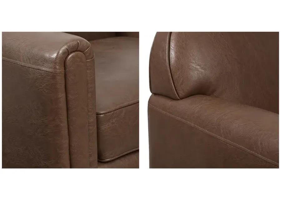 Madison Park Archer Brown Faux Leather 360 Degree Swivel Arm Chair