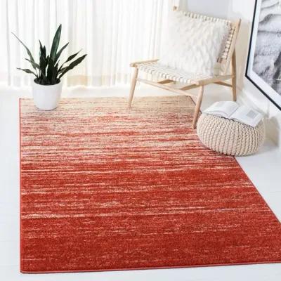 Adirondack Contemporary Orange / Grey 8' X 10' Powerloomed Rug