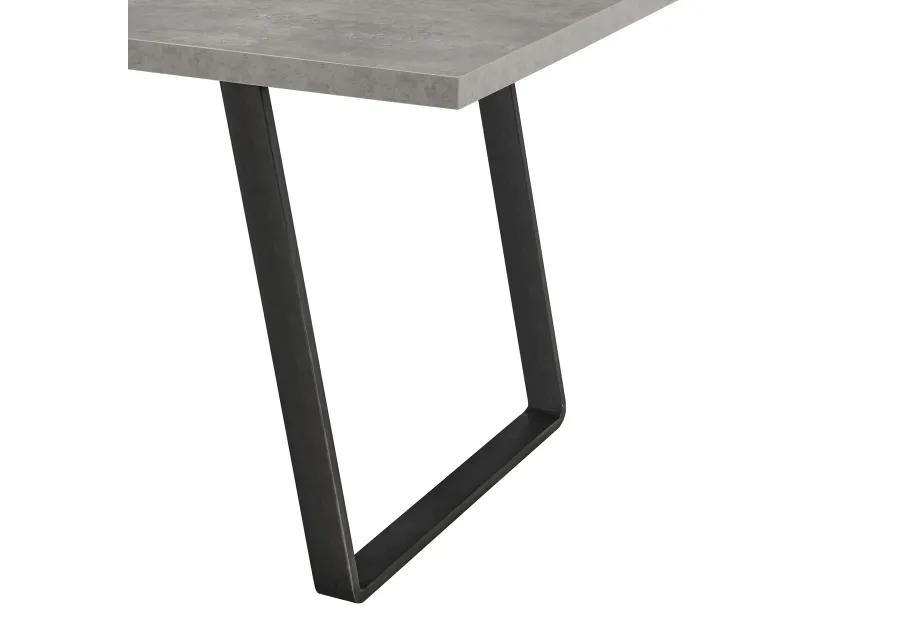 Coronado Contemporary Dining Table in Gray Powder Coated Finish with Cement Gray Top