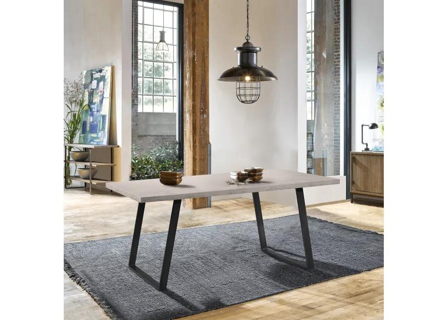 Coronado Contemporary Dining Table in Gray Powder Coated Finish with Cement Gray Top