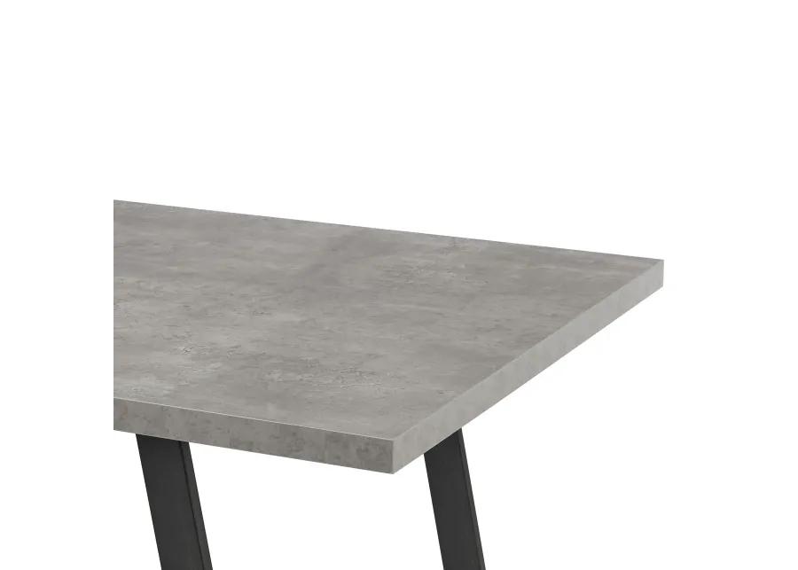 Coronado Contemporary Dining Table in Gray Powder Coated Finish with Cement Gray Top