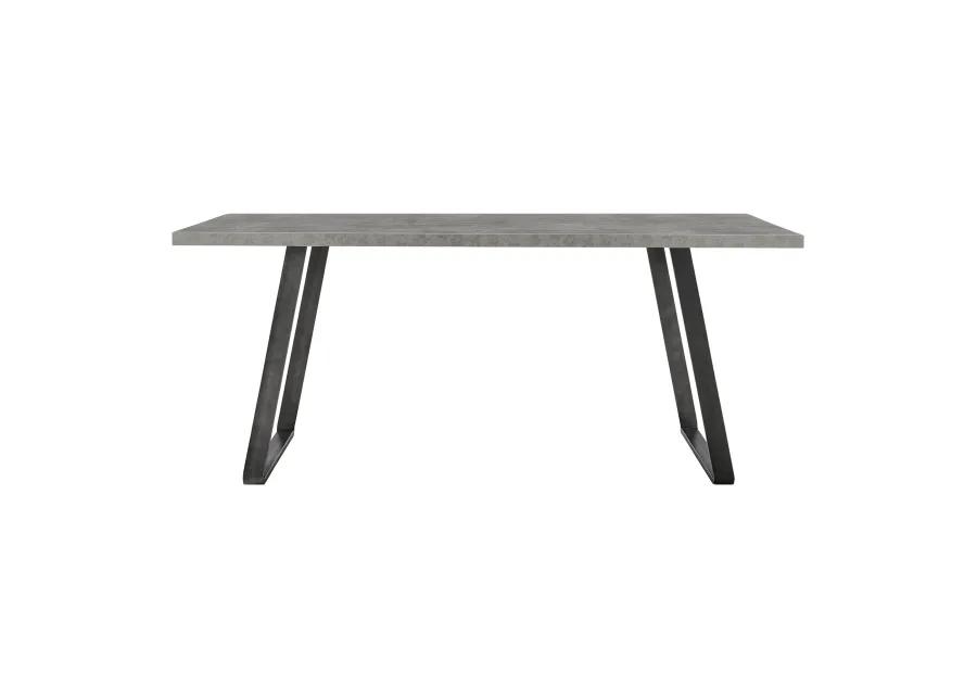 Coronado Contemporary Dining Table in Gray Powder Coated Finish with Cement Gray Top