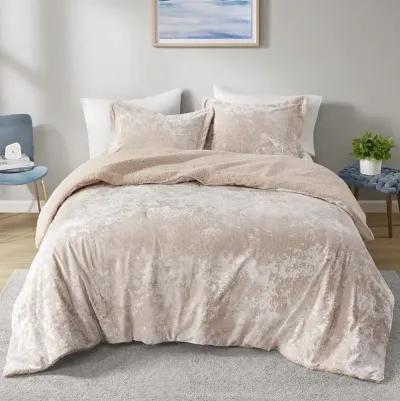 Mira Crushed Velvet Sherpa Reversible Comforter Set