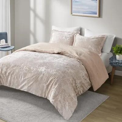 Mira Crushed Velvet Sherpa Reversible Comforter Set