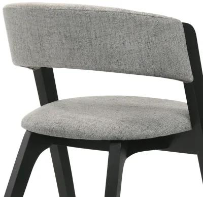 Rowan Gray Upholstered Dining Chairs in Black Finish - Set of 2