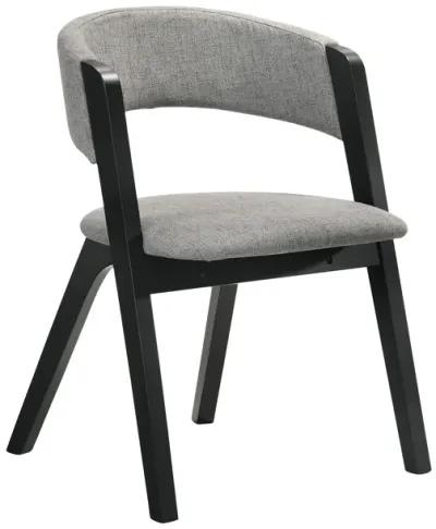 Rowan Gray Upholstered Dining Chairs in Black Finish - Set of 2