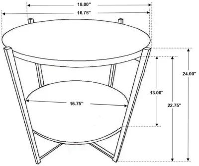 Axel Round Accent Table with Open Shelf Natural and Gunmetal