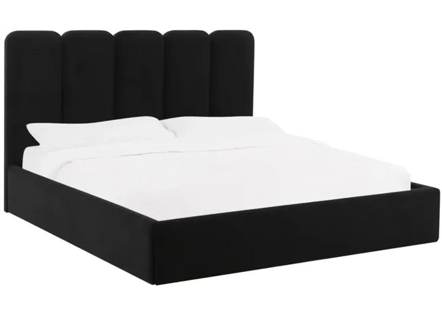 Palani Black Velvet King Bed