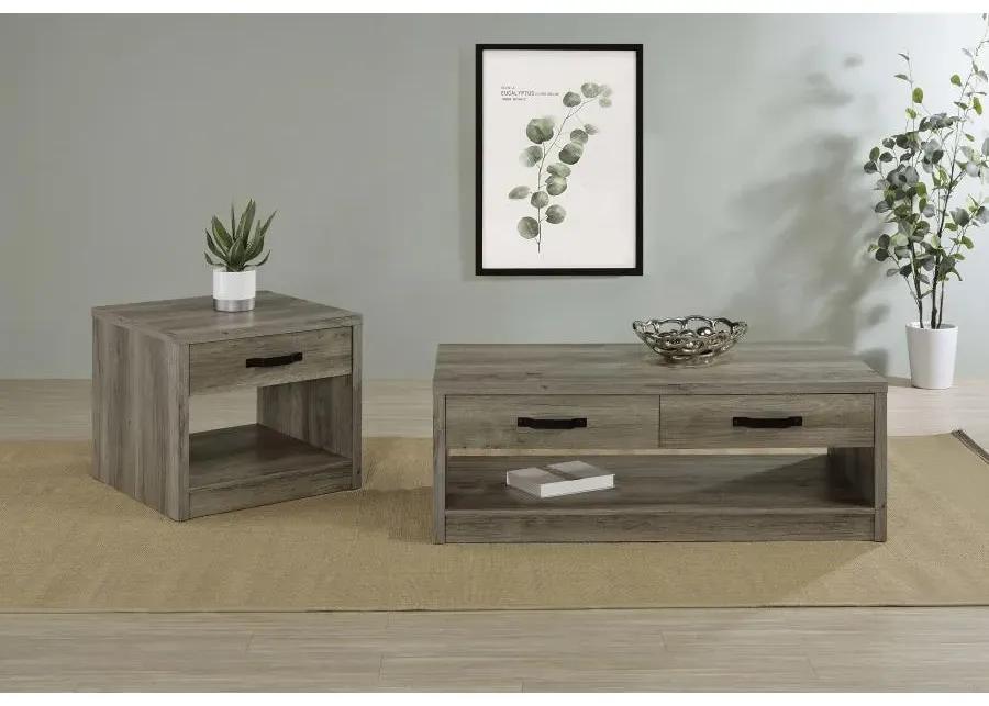 Felix 1-drawer Square Engineered Wood End Table Grey Driftwood