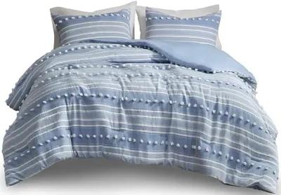 Rowan Striped Clipped Jacquard Comforter Set