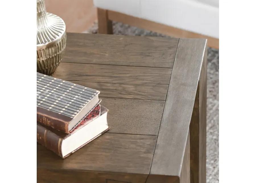 Troy Oak End  Table in Antique Brown