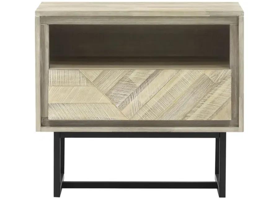 Peridot 1 Drawer Nightstand in Natural Acacia Wood