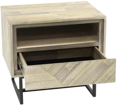 Peridot 1 Drawer Nightstand in Natural Acacia Wood