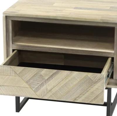 Peridot 1 Drawer Nightstand in Natural Acacia Wood