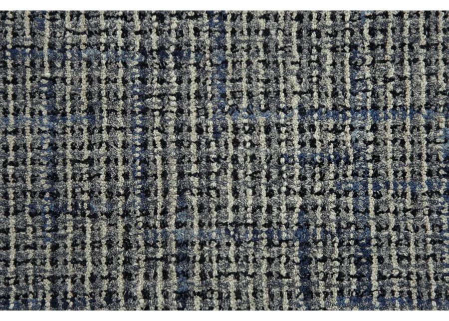 Ironwood Blue Checked/Solid Wool 5' x 7'6" Rectangle Rug