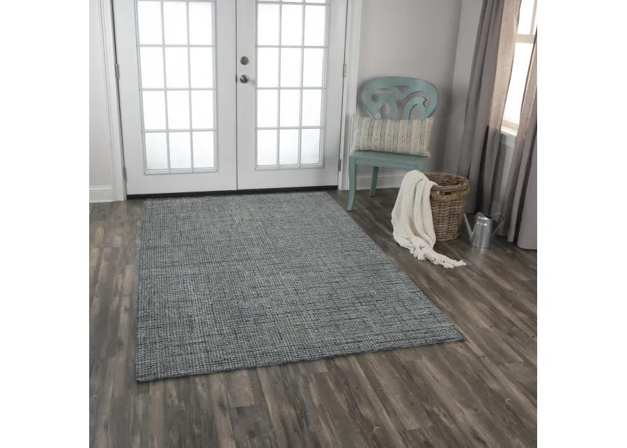 Ironwood Blue Checked/Solid Wool 5' x 7'6" Rectangle Rug