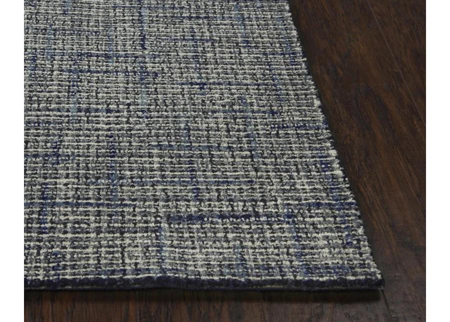 Ironwood Blue Checked/Solid Wool 5' x 7'6" Rectangle Rug