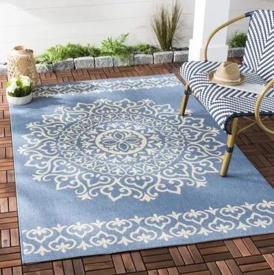 Safavieh BEACH HOUSE Collection BHS183N-4 Cream / Blue 4' X 6'