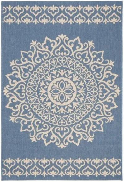 Safavieh BEACH HOUSE Collection BHS183N-4 Cream / Blue 4' X 6'