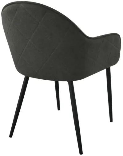 Emma Upholstered Dining Arm Chair Charcoal and Black (Set of 2)