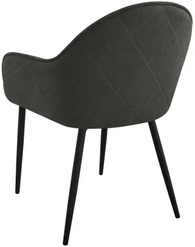 Emma Upholstered Dining Arm Chair Charcoal and Black (Set of 2)