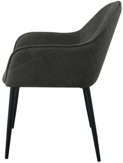 Emma Upholstered Dining Arm Chair Charcoal and Black (Set of 2)