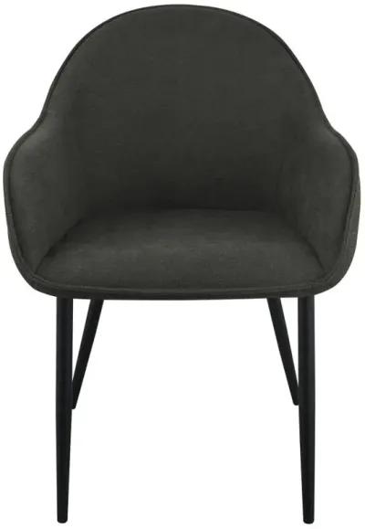 Emma Upholstered Dining Arm Chair Charcoal and Black (Set of 2)