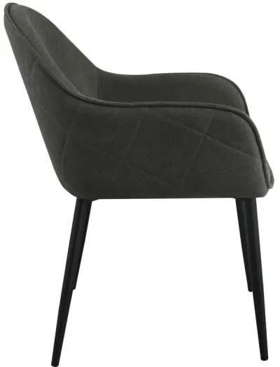 Emma Upholstered Dining Arm Chair Charcoal and Black (Set of 2)