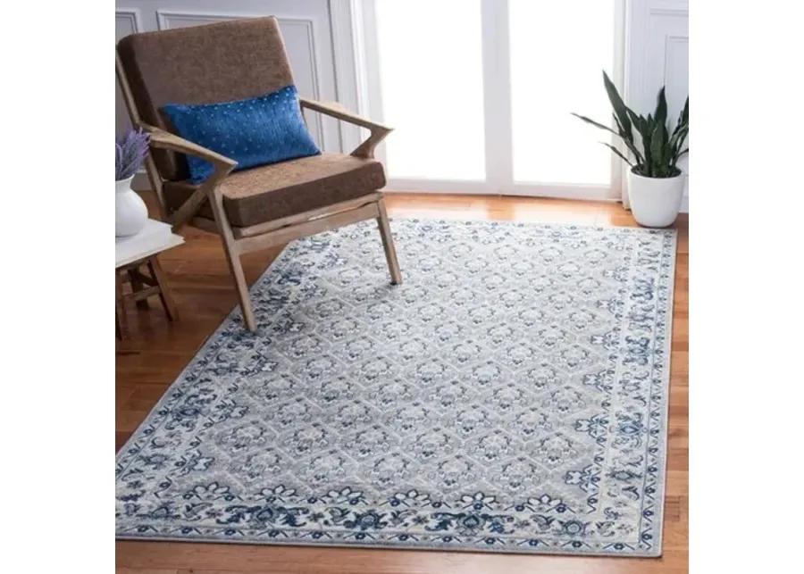 Brentwood 869 Grey / Blue 6'-7" X 6'-7" Square Square Powerloomed Rug