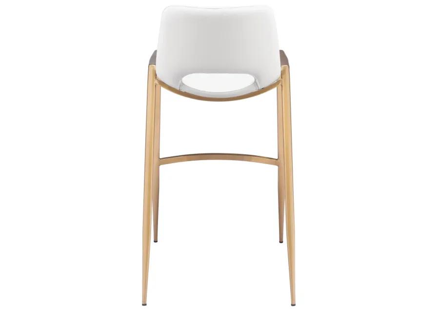 Desi Barstool (Set of 2) White & Gold